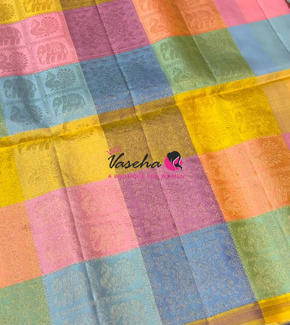 Pure Soft Silk Saree - Partly Pallu -  Half & Half Saree - VVPSS088