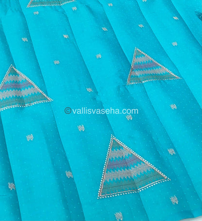 Pre Booking [4-6 weeks]| Butter Silk - Blue & Pink Combo - VVBS001
