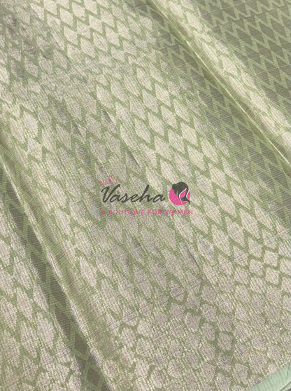 Kota Saree - Embroidery Weaving - Green Shade - VVKES001