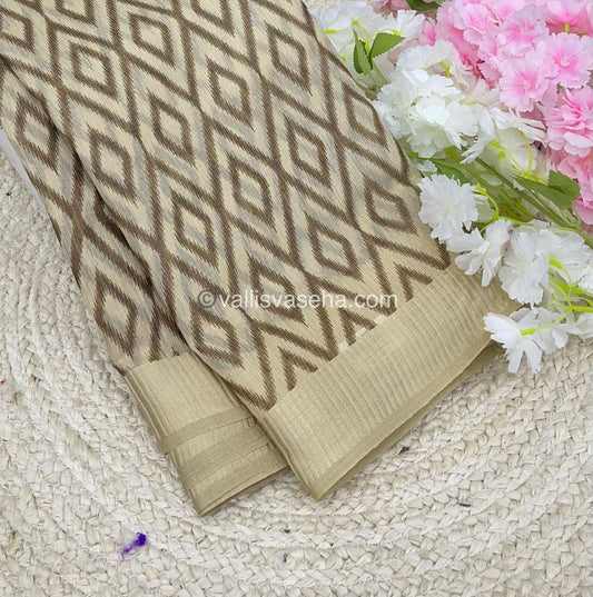 Semi Tussar Silk - Cream Shade - VVSTS004
