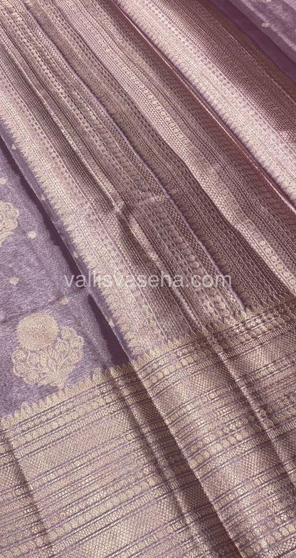 Semi Bridal Tissue Sarees - Light Lilac mixed Pink Shade - VVSBT002