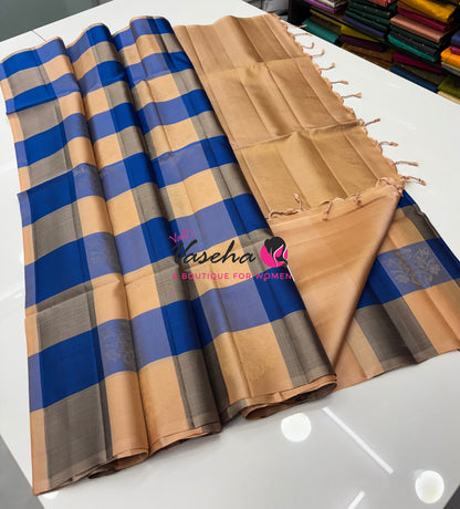 Half Mix - Pure Soft Silk Saree - Pazhum Pazhamum Checks - VVPSS157