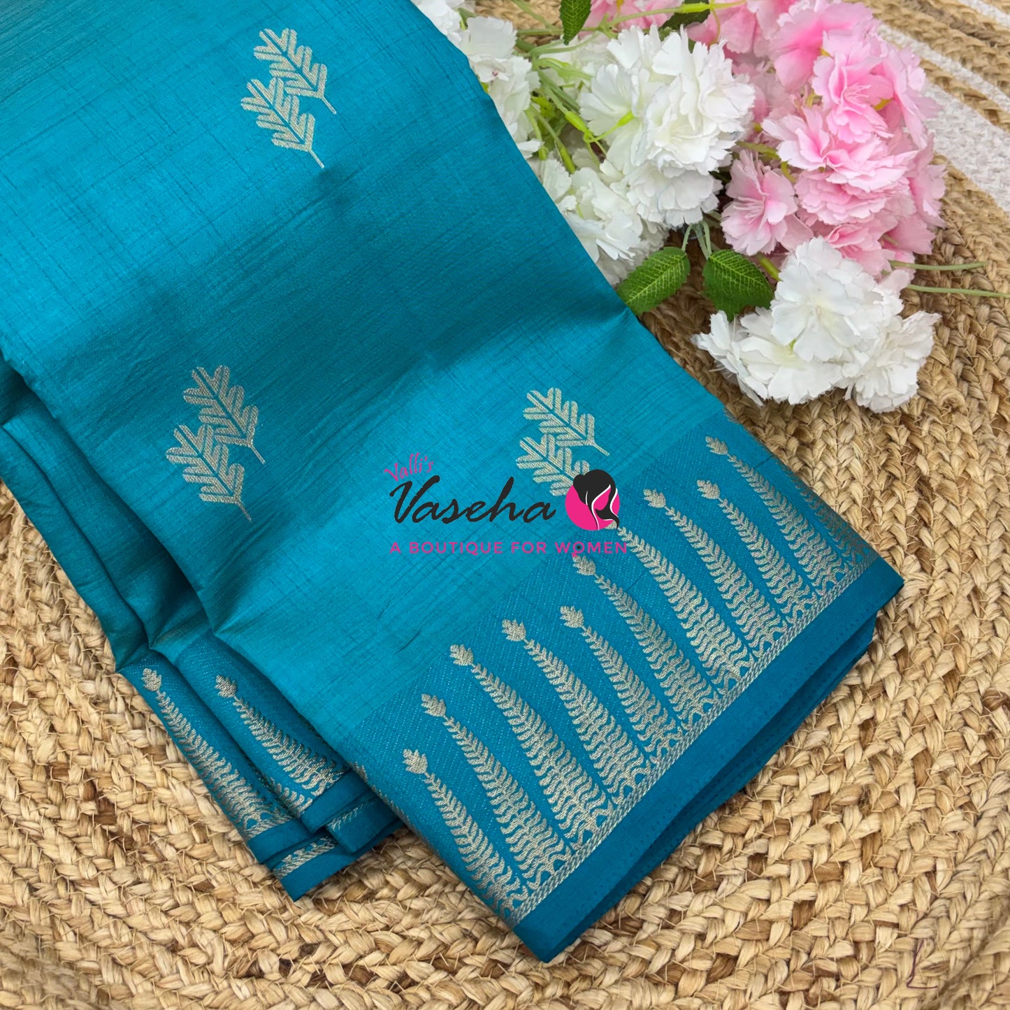 Semi Tussar Silk Saree | Blue Shade |VVSTS050