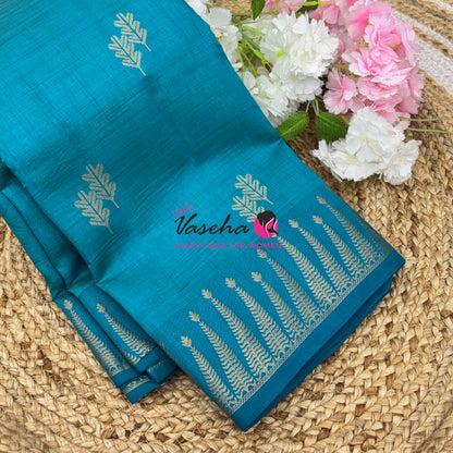 Semi Tussar Silk Saree | Blue Shade |VVSTS050