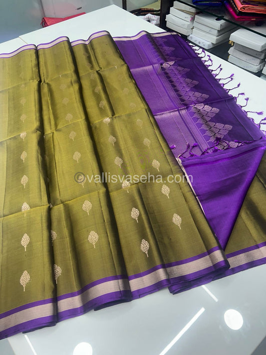 Pure Soft Silk Saree -Half Gold Zari Border - VVPSS032