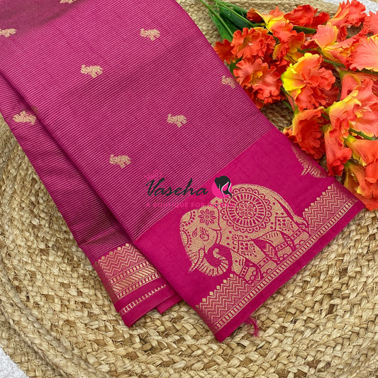 Semi Tussar Silk Saree | Pink Shade |VVSTS060