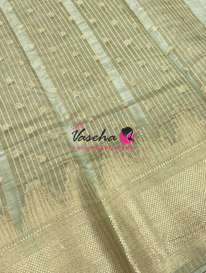 Semi Tussar Silk Saree | Grey Shade |VVSTS054