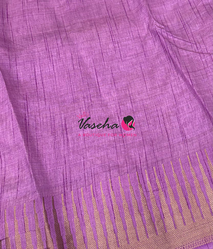 Semi Tussar Silk Saree | Lavender Shade |VVSTS051