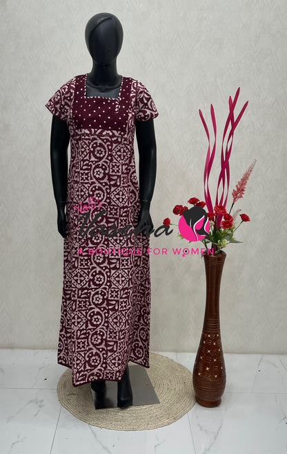 Slim Fit  - Nighties - Batick Print - VVJN001