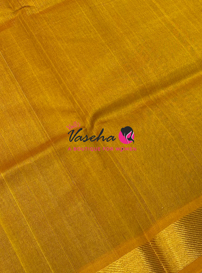 Pure Silk Cotton Sarees - Red  With Yellow - VVPSC003
