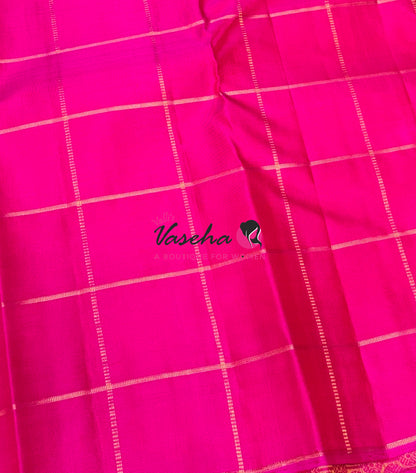 Pure Kanchipuram Silk Saree - Pazhum Pazhamum Checks - VVPS017
