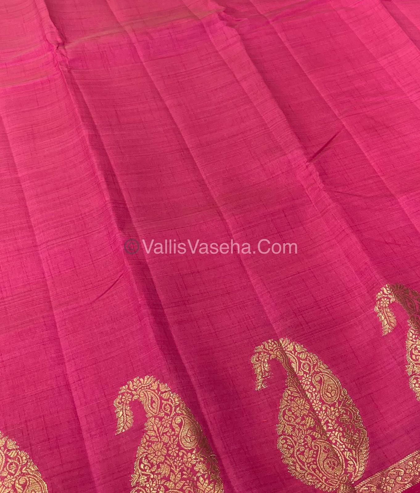 Semi Tussar Silk - Small Mango- Pink Shade - VVSTS002