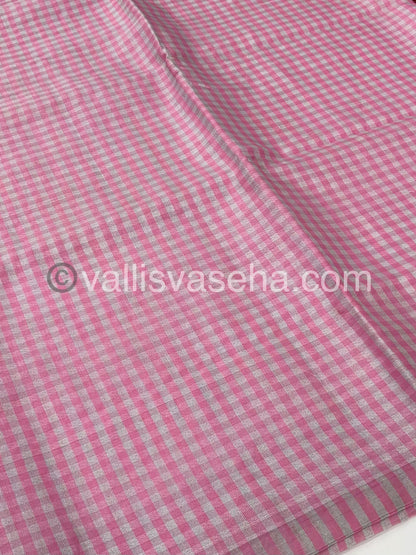 Nayanthara Inspired Checks Tissue Sarees | Nayanthara Hit Design |- VVNTS001 - Pink Shade