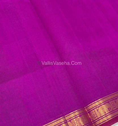 Pure Silk Cotton Saree - Retta Mayil Design - Purplish Pink Shade - VVRMS001