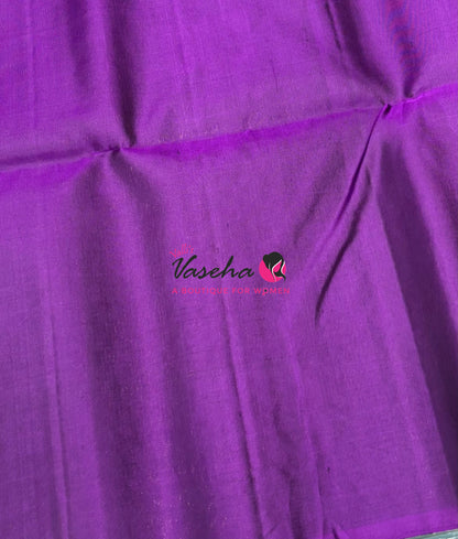 Pure Soft Silk Saree  - Brown & Purple Combo - VVPSS161