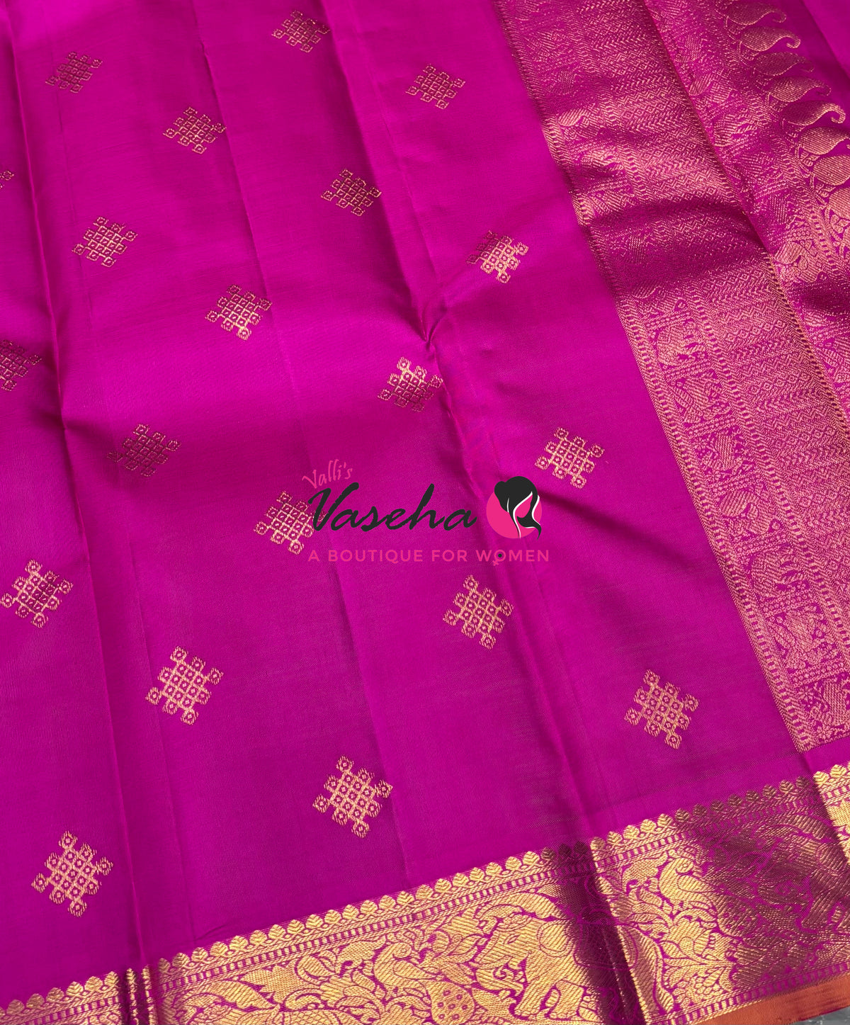 Pure Kanchipuram Silk Saree - Purple & Pink Combo - VVPS025
