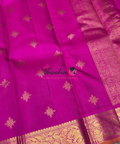 Pure Kanchipuram Silk Saree - Purple & Pink Combo - VVPS025