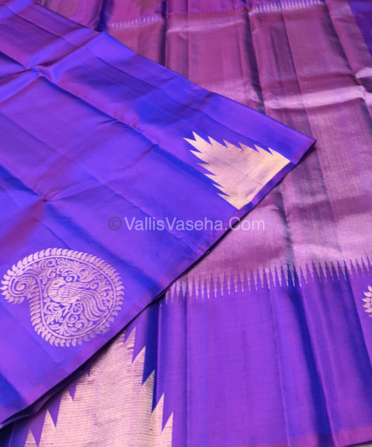 Pure Soft Silk Saree - Jothika Hit design - Violetish Purple - VVPSS011