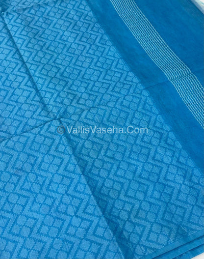 Bhagalpuri Silk - Blue With Blue  - VVBS008