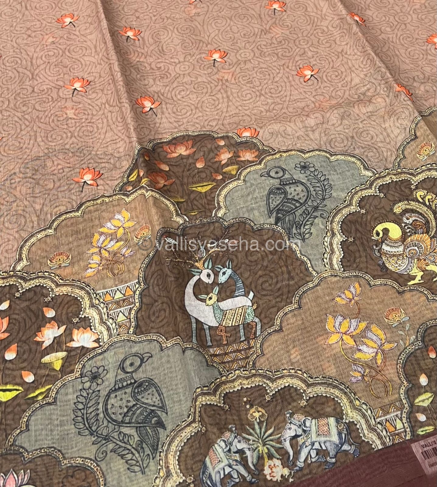 Semi Chanderi Saree - Digital Printed - VVSCD001