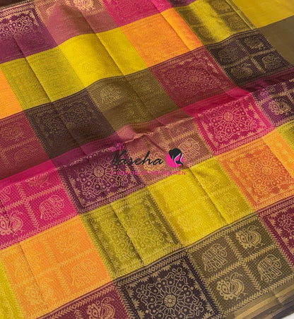 Pure Soft Silk Saree - Partly Pallu -  Half & Half Saree - VVPSS088