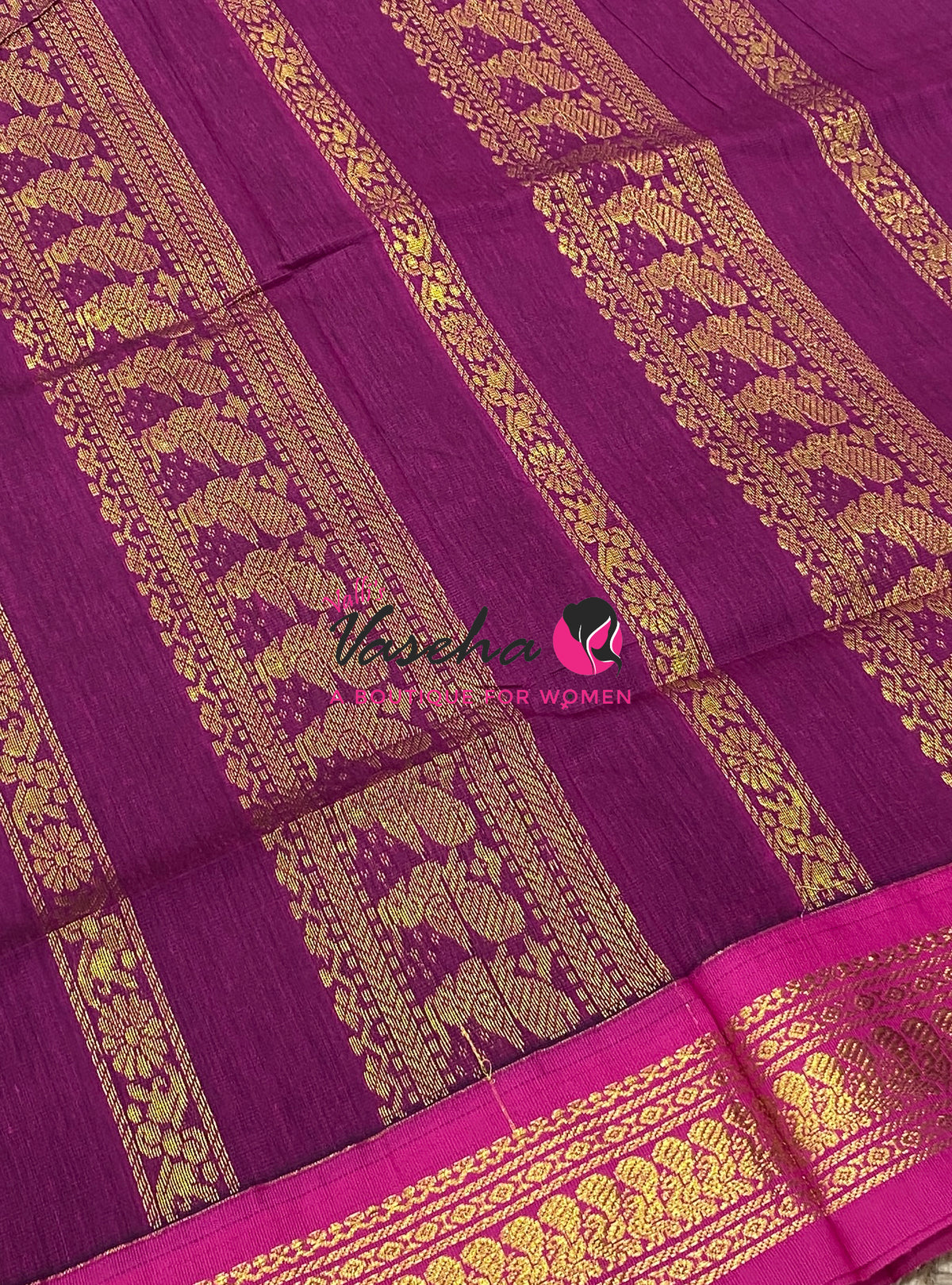 Kalyani Cotton Saree - Purple With Pink Shade - VVKC002