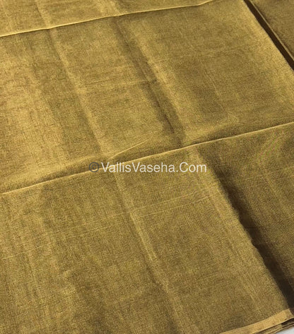 Pure Maheshwari Tissue Silk - Triple Tone Brown & Gold Shade - VVMTS001