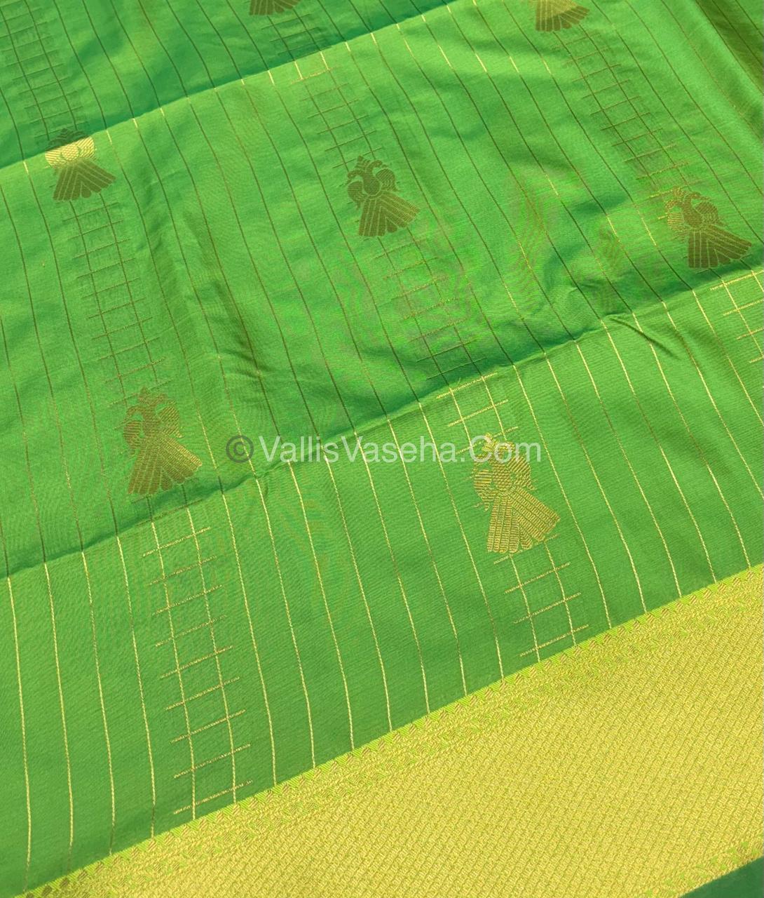 Semi Soft Silk - Border less - Green Shade -VVSSS023