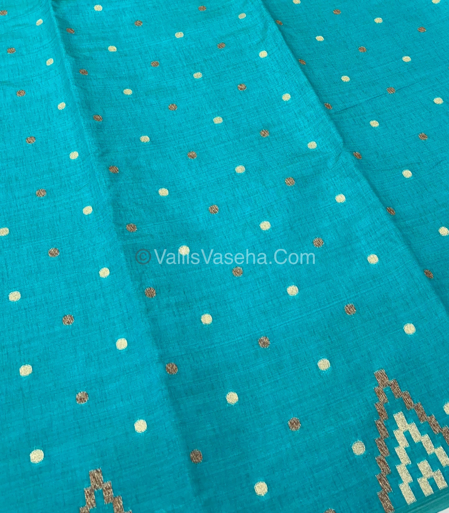 Cherry Tussar - Semi Tussar Silk - Blue Shade - VVSTS009