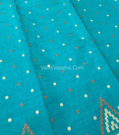 Cherry Tussar - Semi Tussar Silk - Blue Shade - VVSTS009