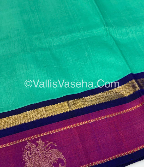 Pure Korvai Silk Cotton Saree - Border Elephant butta Design - VVKSC018