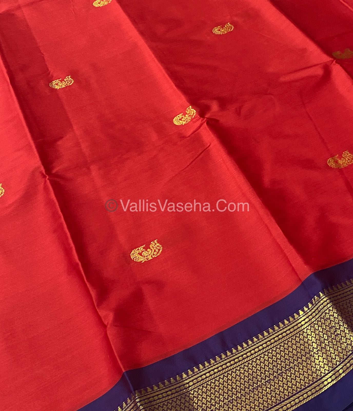 Semi Silk - Red with Blue Combo - VVSS001