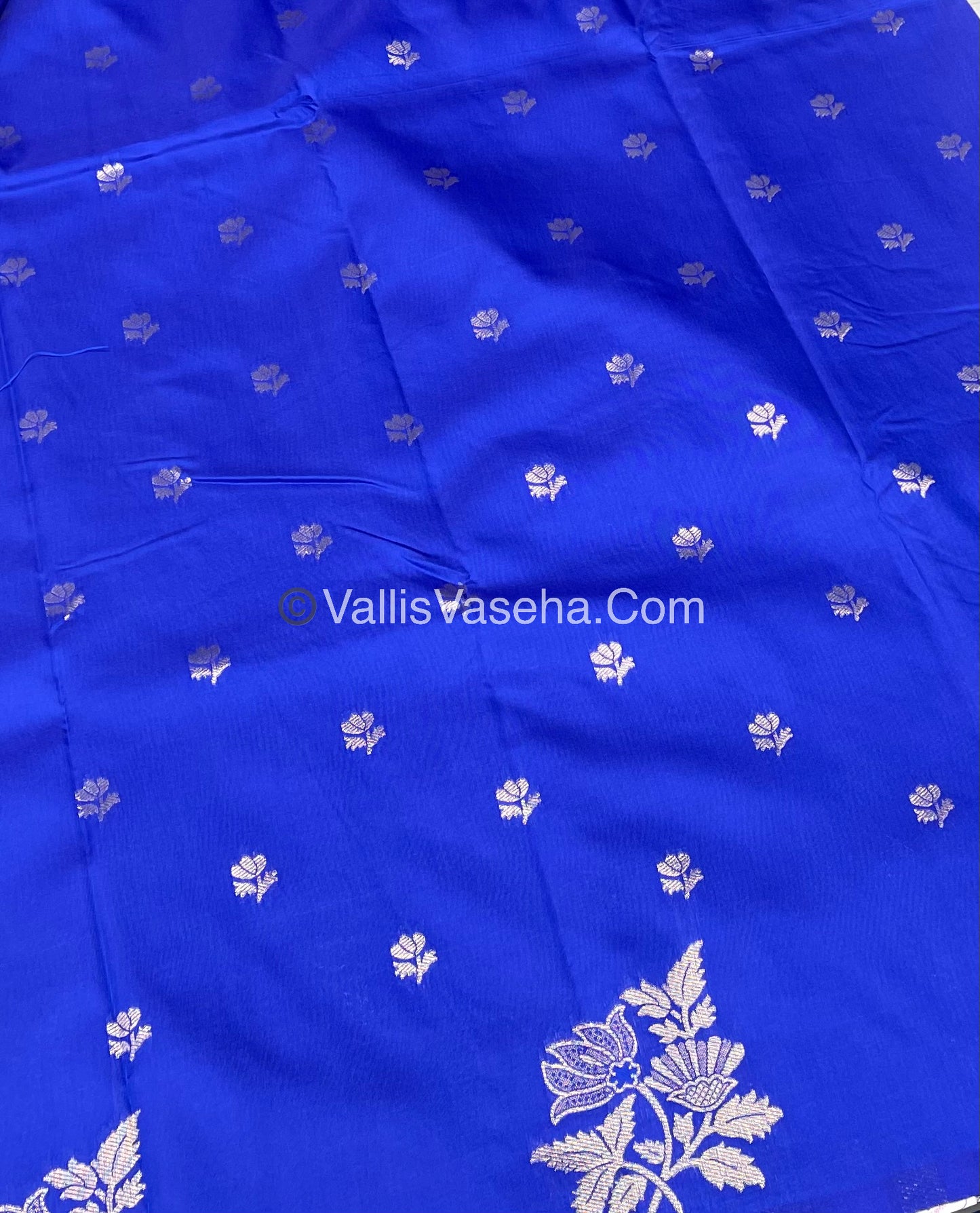 Semi Soft Silk - Border less - Blue Shade -VVSSS010