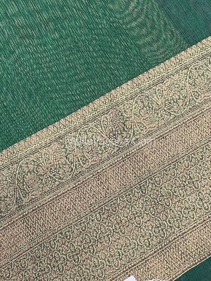 Bamboo Silk Saree - Grape With Green Shade - VVBSS008