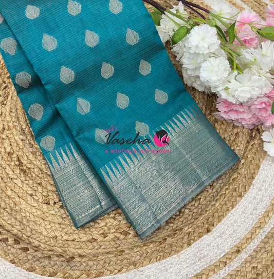 Semi Tussar Silk Saree | Ramar Blue Shade |VVSTS053
