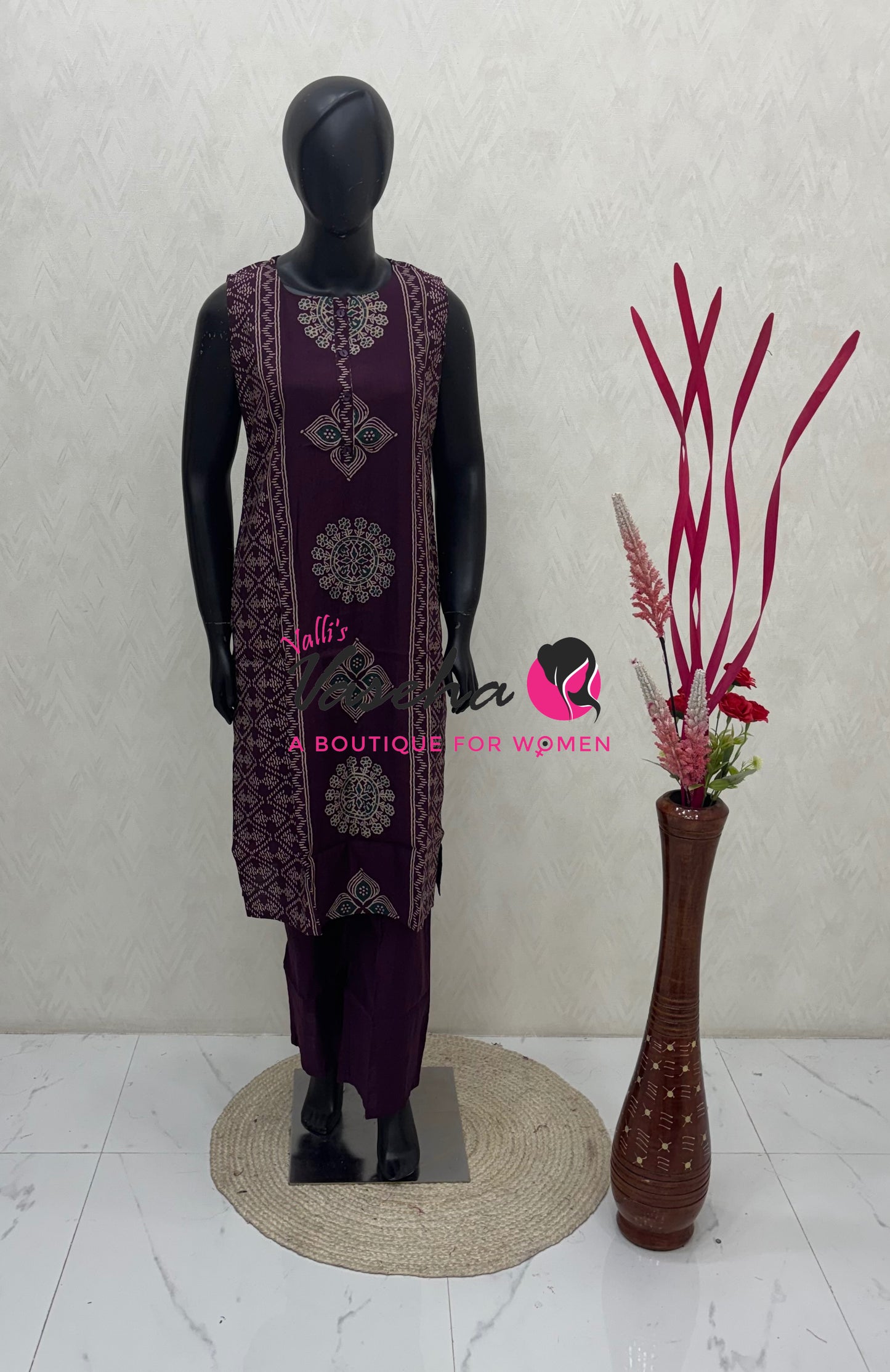 Ready Made - Top & Bottom(2pc) Co-Ord Set  - VVRMS021