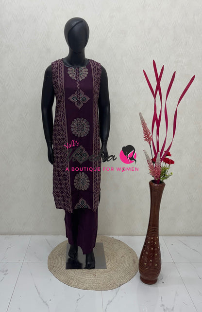 Ready Made - Top & Bottom(2pc) Co-Ord Set  - VVRMS021