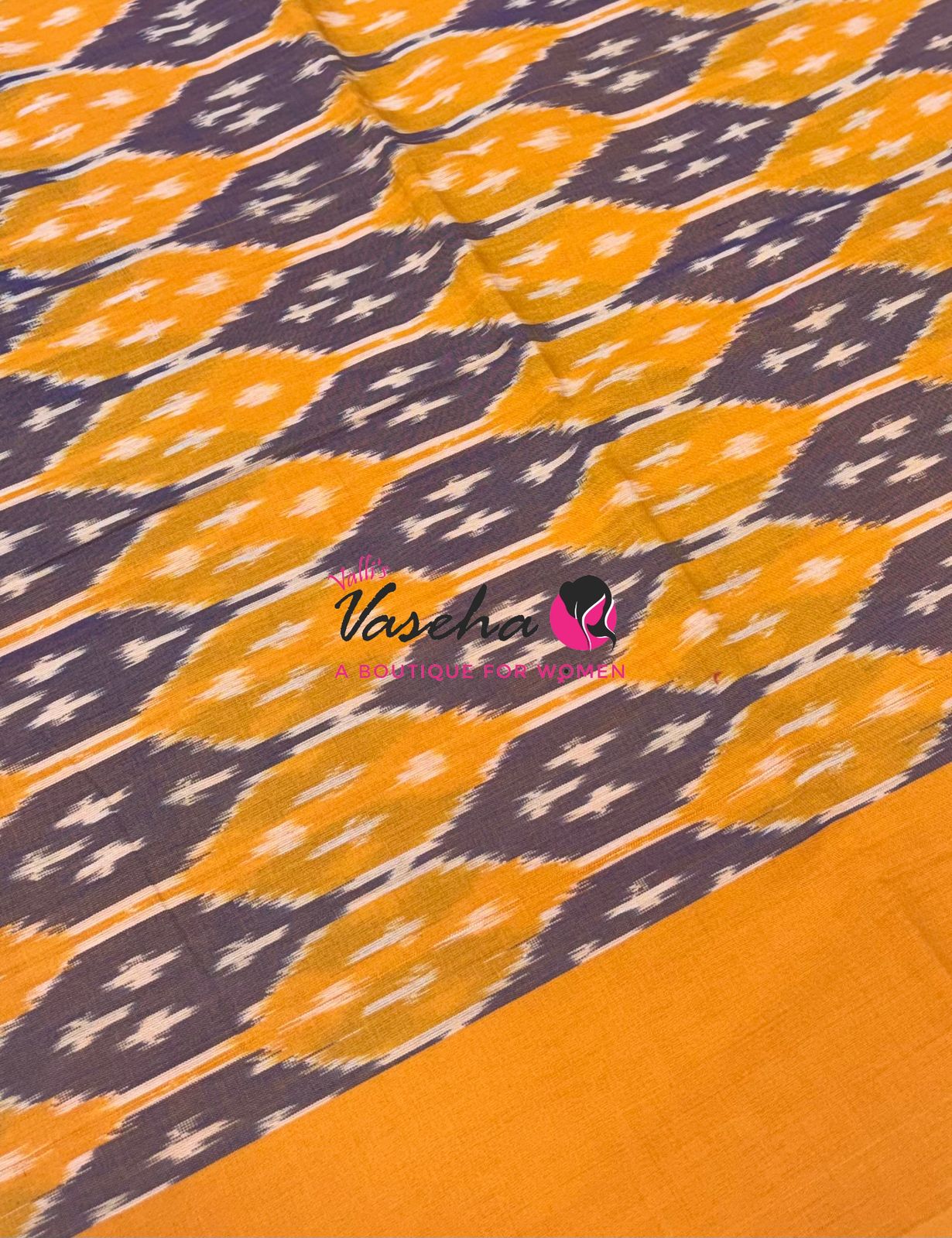 Ikkat Mercerised Cotton Saree - Single Ikkat - VVIKS001