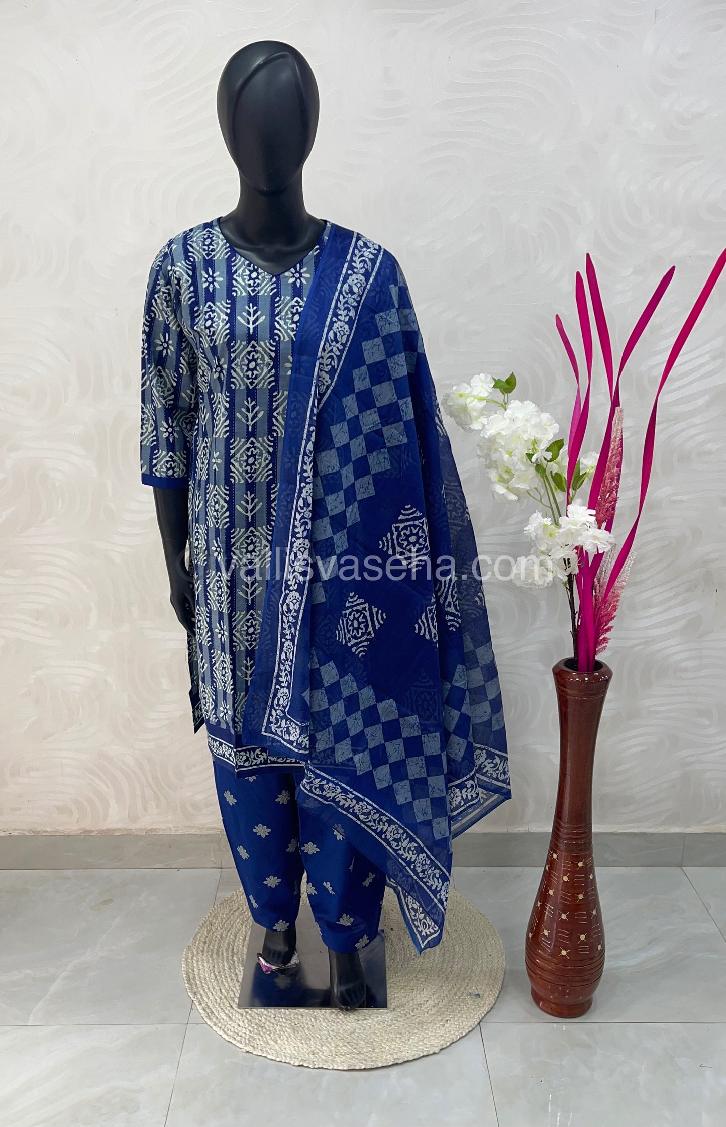 Ready Made - Semi Patiyala 3(pc) Set - Printed Cotton - VVRSP001