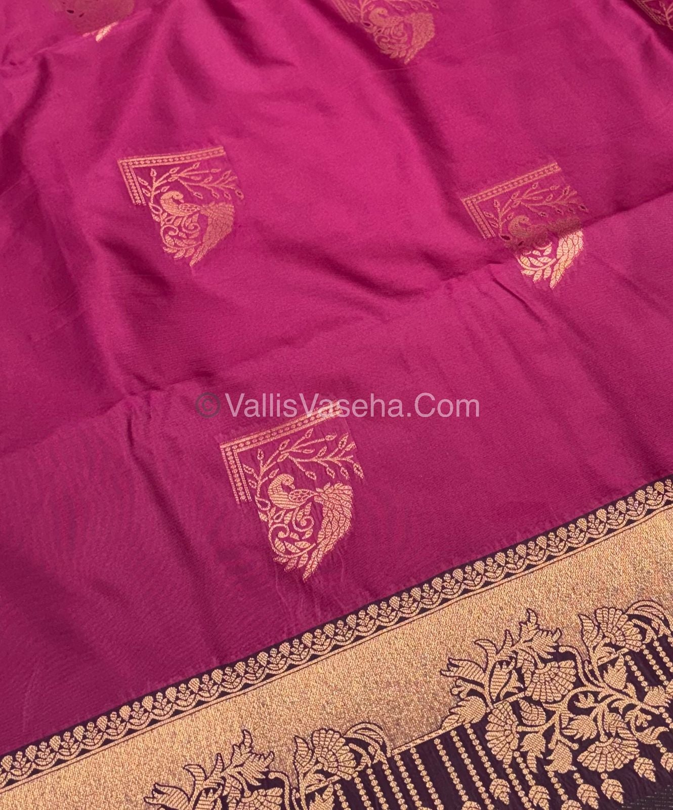 Semi Soft Silk - Light Purple With Violet Shade -VVSSS030 - 3