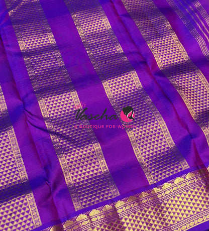 Pure Korvai Kanchipuram Silk Saree - Pazhum Pazhamum Checks - 10 Yards - VVPSTY001