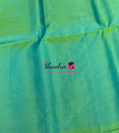 Pure Soft Silk Saree  - Purple With Dual Tone Green - VVPSS094