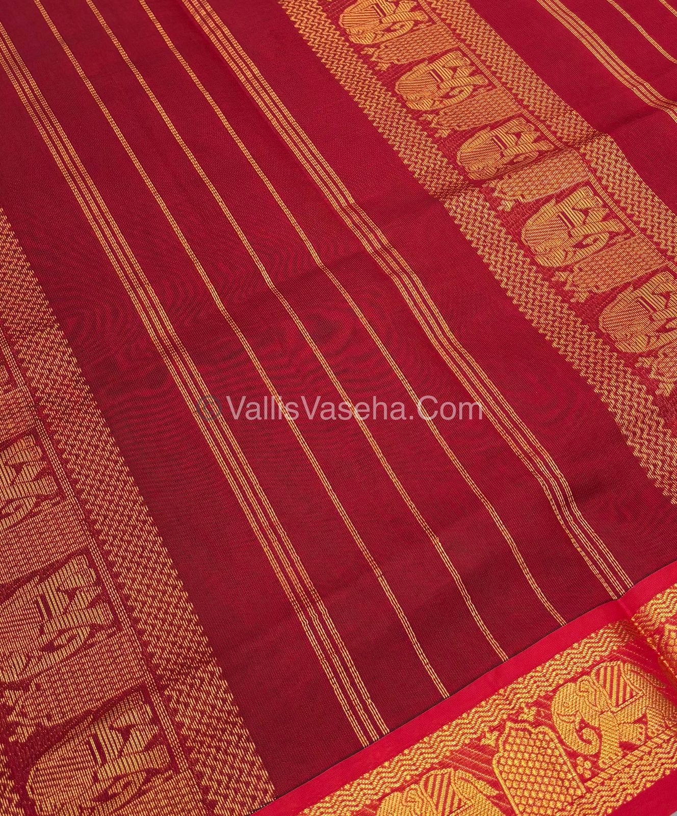 Semi Silk Cotton Saree - Dark Ramar Blue With Reddish Maroon Shade - VVSSC007