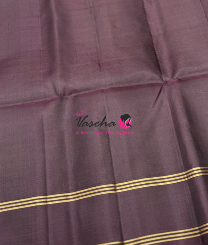 Pure Soft Silk Saree  - Green & Wine Brown Combo - VVPSS141