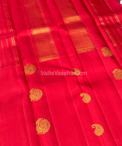 Pure Vintage Korvai Kanchipuram Silk Saree - Blue & Red Combo - VVPS022