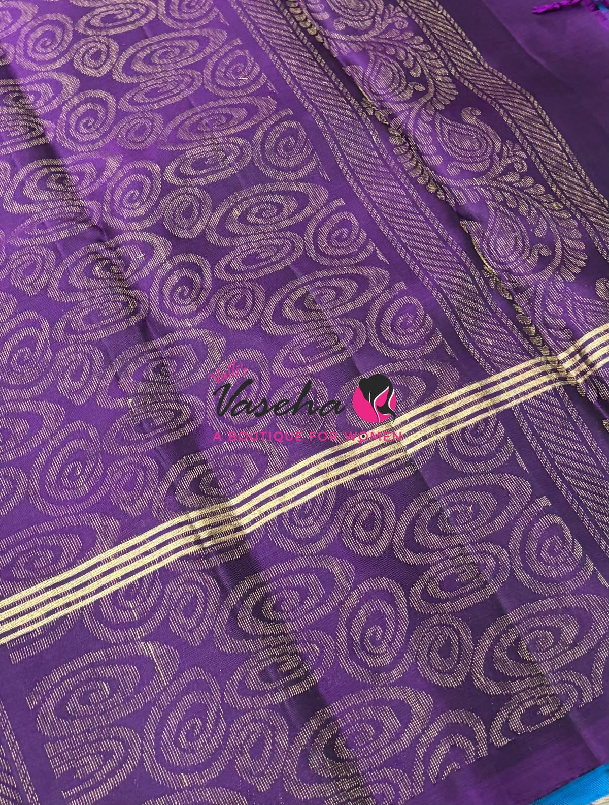 Half Mix - Pure Soft Silk Saree - Retta Petta Border - VVPSS154