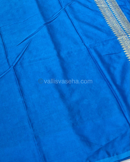 Banarasi - Premium Kathan Silk Saree - Blue with Light Blue - VVPKS002