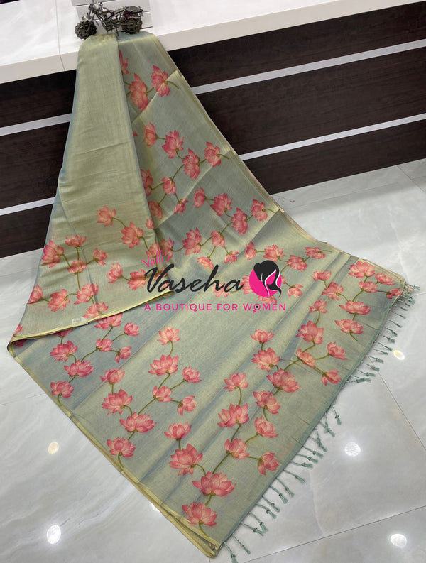 Linen Tissue Saree - VVLTS010