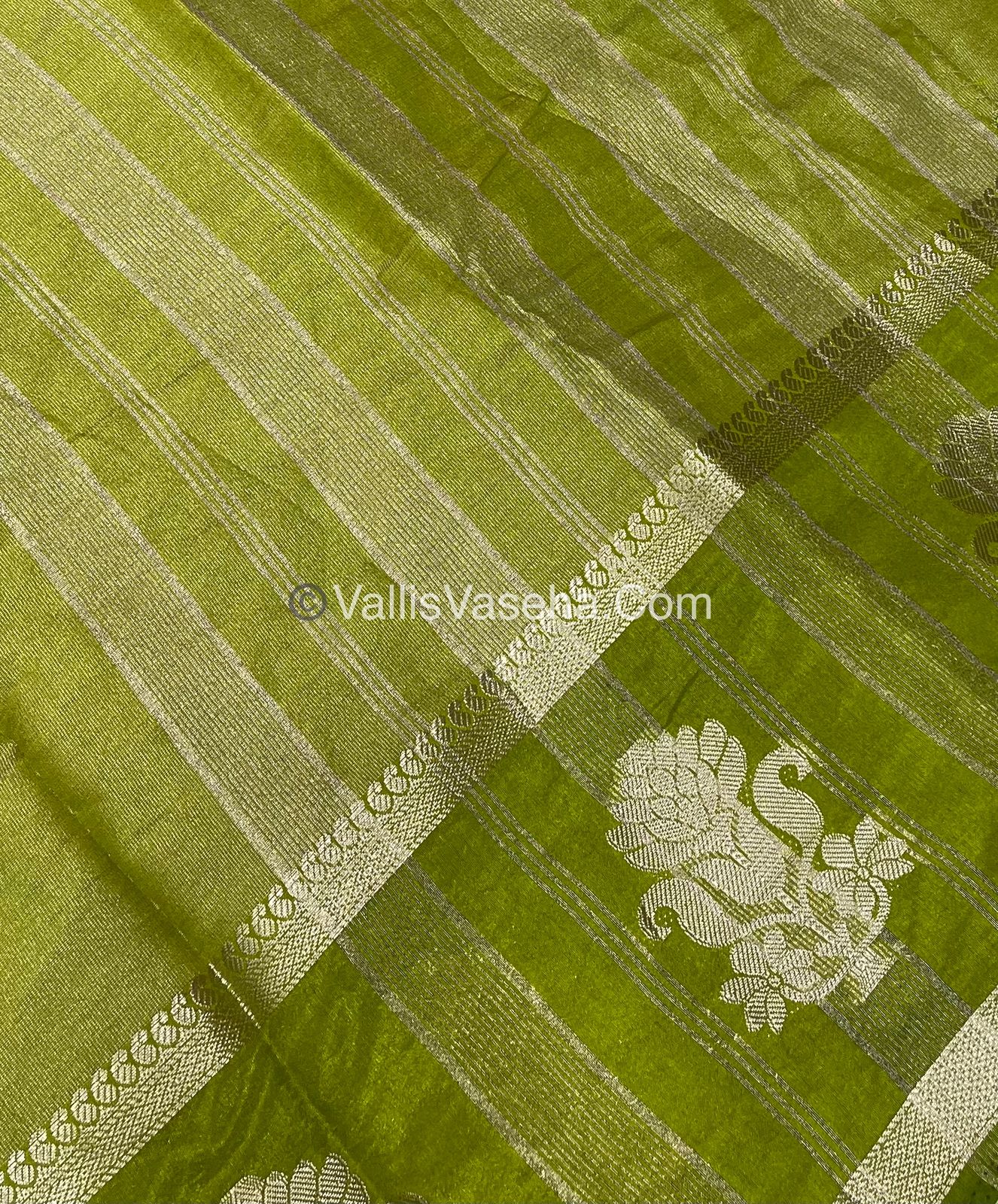 Semi Tissue Tussar Silk - Green Shade - VVSTS043