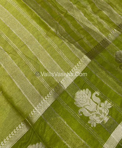 Semi Tissue Tussar Silk - Green Shade - VVSTS043